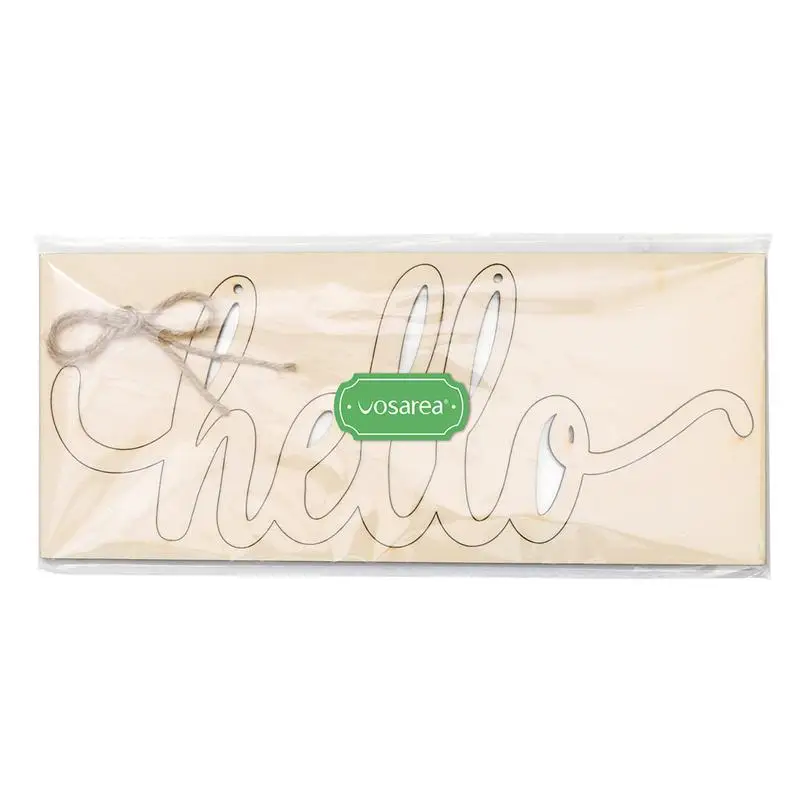 Vosarea Hello деревянный знак Настенный декор деревянные буквы DIY блок знак слова деревянная дверь художественное украшение(35x14x0,5 см