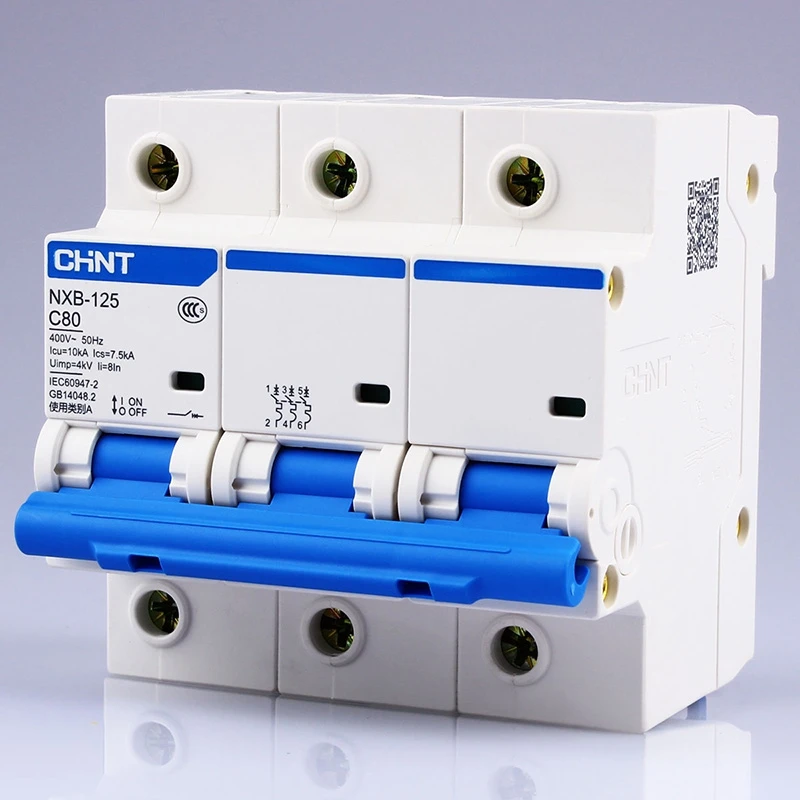 CHINT NXB 125 3P AC 230/400V Миниатюрный автоматический выключатель 63 80 100 125A
