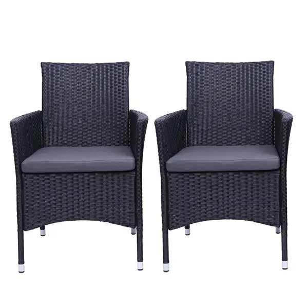 

2PCS Single Backrest Chairs high quality PE rattan and Iron frame Sofa Set can coordinate with any style of decoration