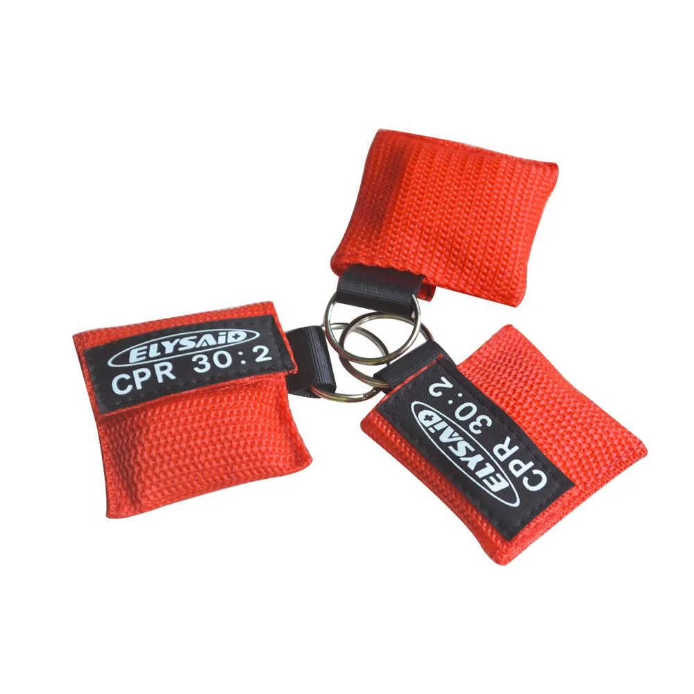 Red ELYSAID 10 шт./упак. CPR pouket маска защитный экран CPR с Бадди брелок 30: 2 ключ жизни для CPR/AED обучения 7 цветов - Цвет: Red