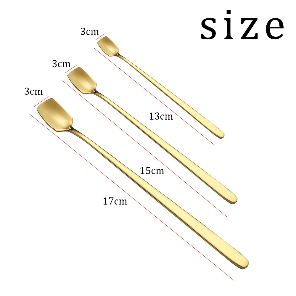 1 шт. Золотая кофейная ложка десертная вилка из нержавеющей стали с длинной