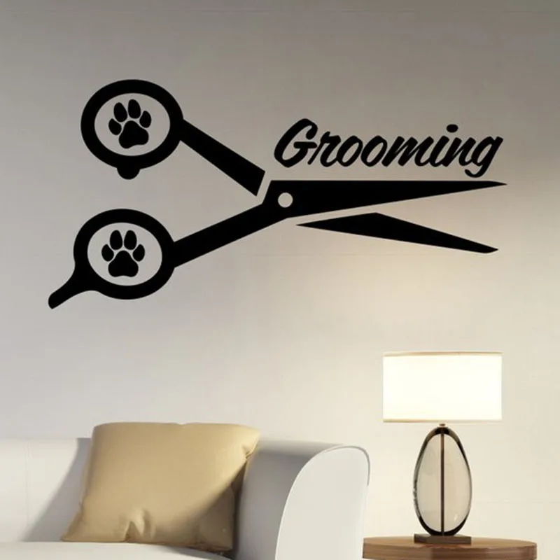 

HDJWU Pets Cat Grooming Removable Wall Sticker Decal Vinyl Sticker For Pet Shop HD023