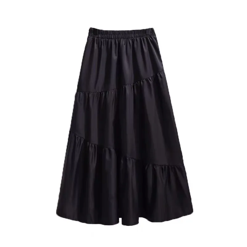 

White skirt women's summer 2021 new Korean version of high-waisted mid-length a-word skirt loose waist fairy long skirt