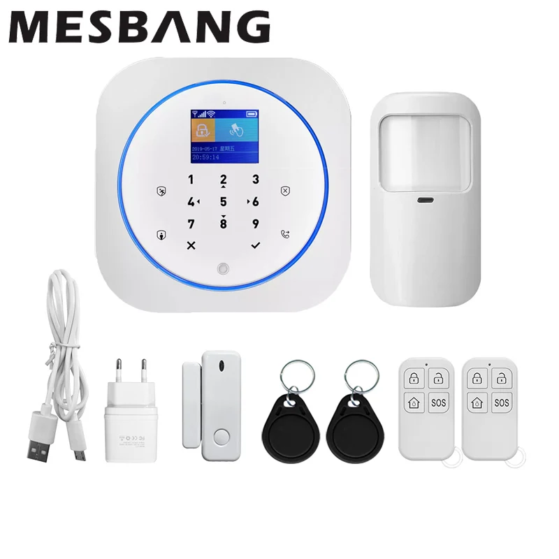 01 Домашняя wifi GSM сигнализация комплекты беспроводной охранной сигнализации охранная система с pir датчиком дверной детектор wifi IP камера Yuya APP - Цвет: 01