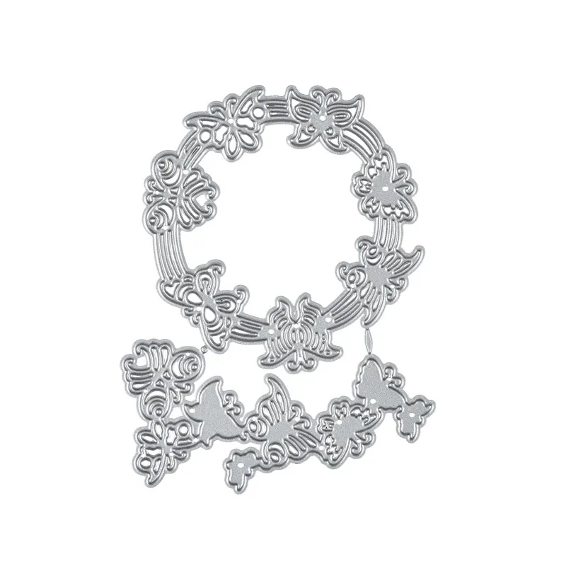 

Diyarts Butterfly Circle Metal Cutting Dies Card Making Scrapbooking Dies Embossing Stencil Craft Frame Couple Dies 2019