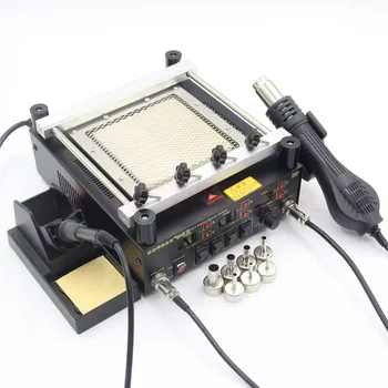 Online Gordak 863 3in1 Digita Hot Air Heat Gun BGA Rework Solder Station Electric Soldering Iron IR Infrared Preheating Station