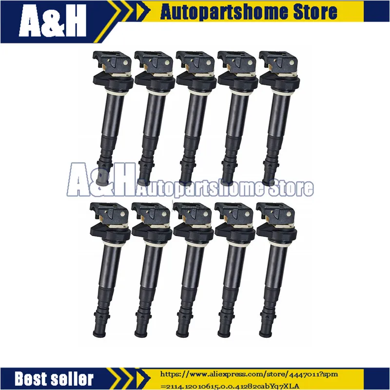 10 Ignition coil coils pack for BMW E60 E61 E63 E64 S85 M5 M6 5.0L V10