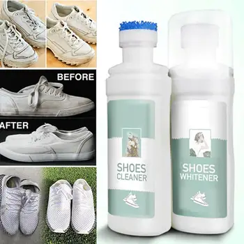 

100ml White Shoes Cleaner Agent Whiten Refreshed Polish Cleaning Tool for Casual Leather Shoe Sneakers Dry Cleaning Brush Tool