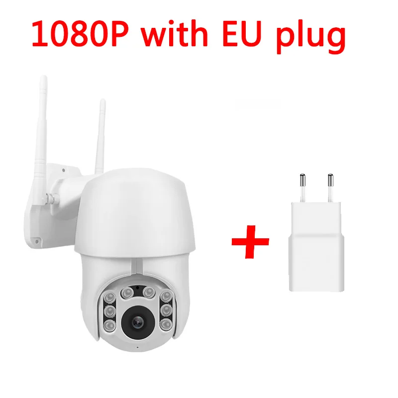 1080 P/720 P ночное видение wifi IP P2P PTZ водонепроницаемый детектор движения двухсторонняя аудио домашняя охранная камера наблюдения облако CCTV - Цвет: 1080P Add EU Adapter