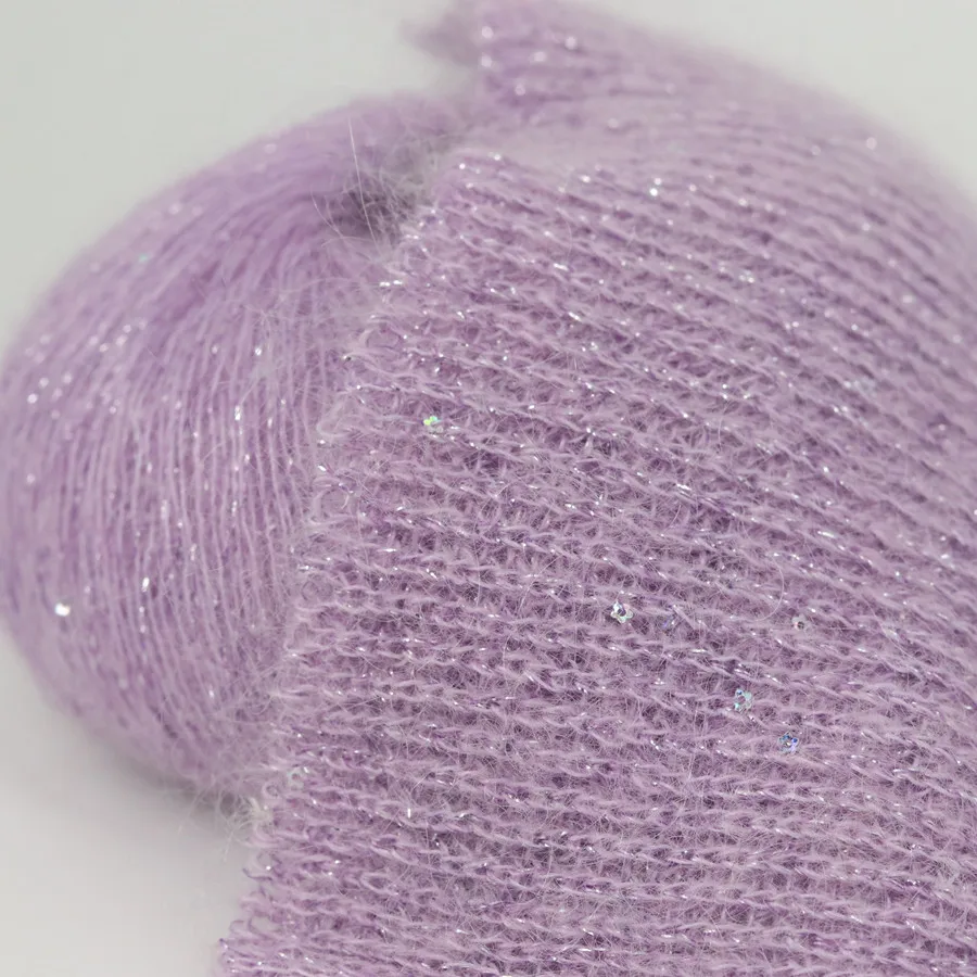 25G High Tenacity  Sequins Mohair Yarn Soft Thin Wool Yarn for Hand Knitting Silk Thread Fashion Spandex Yarns 3
