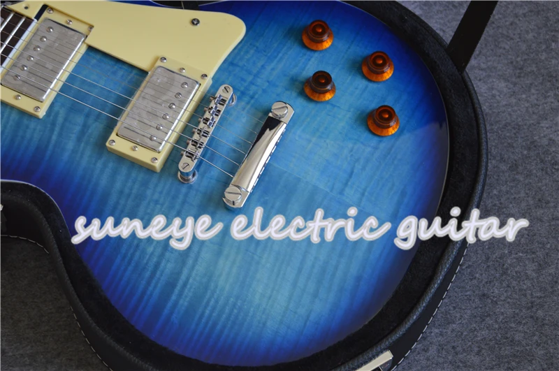 Suneye гриф из розового дерева Электрогитары с тигр огонь покрытие тремоло Floyd Rose гитара на заказ доступны с чехлом