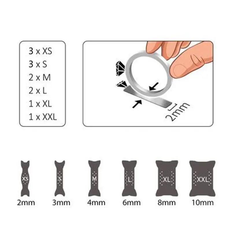 

12Pcs Invisible Ring Size Adjuster for Loose Ring Size Reducer Spacer Ring Guard