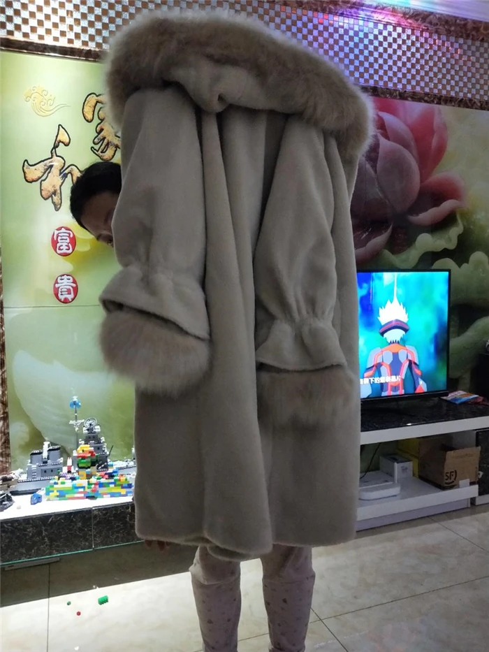 Новое Брендовое пальто из искусственного меха длинное пальто женское пальто из овечьей шерсти 5 цветов плотное пальто