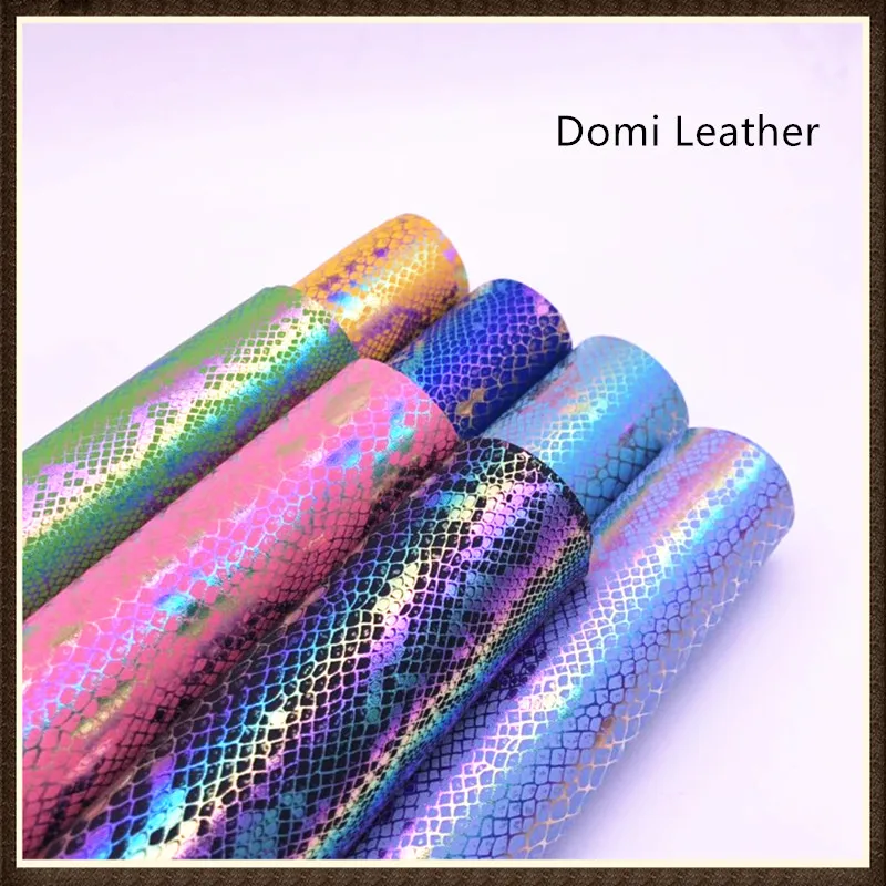(DM6213) оптовая продажа радужная змеиная кожа ткань для сумок бантов | Дом и сад