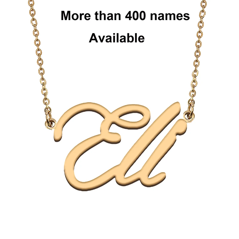 

Cursive Initial Letters Name Necklace for Eli Birthday Party Christmas New Year Graduation Wedding Valentine Day Gift