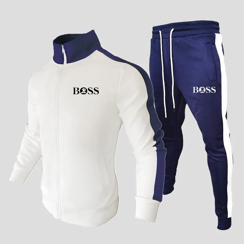 

2020 Autumn /Winter New Tracksuit Men Sets Polyester Splicing Jogging Tracksuit Men Sweatshirt+ Sweatpants Sport Men Clothing