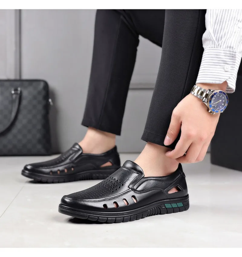 Fashion Shoes Men Footwear Business Cow Leather Driving Walking