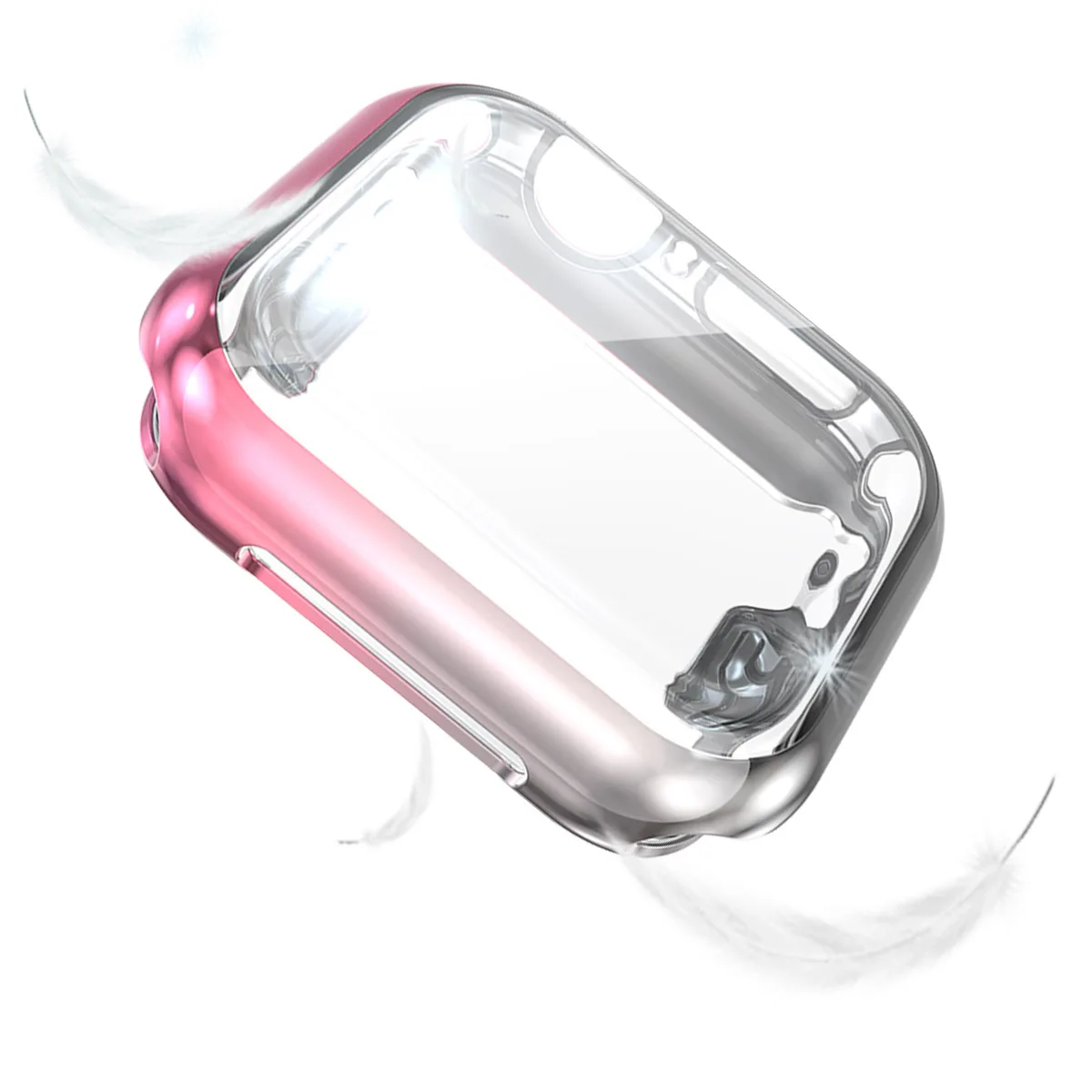 Полное покрытие для Apple Watch Series 5 4 3 2 1 чехол с покрытием бампер рамка с защитой экрана для iWatch 44 мм 42 мм 40 мм 38 мм крышка - Цвет: Pink Gray
