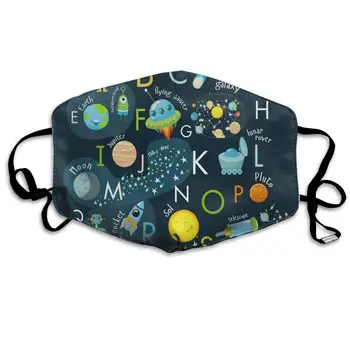 

Face Mask Space English Alphabet Fabulous Cycling Half Face Earloop Mouth Mask for Women