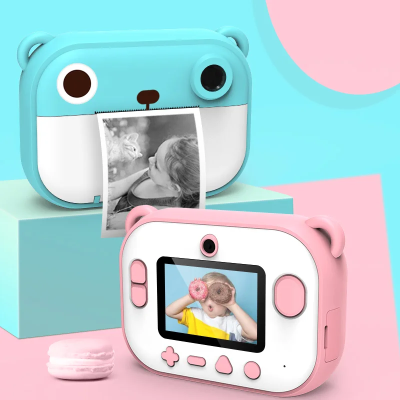 

Polariod Print Camera Paper Photo Printer Pocket Thermal Printing USB Connection Cartoon Kids Instant Photo Printing
