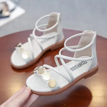 

Summer Girls Roman Sandals Fashion Rhinestone Solid Color Beach Sandals Kids Girls Baby Dancing Shoes Priness Shoes size 26-36