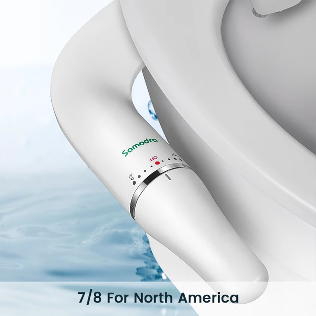 SAMODRA Toilet Bidet Ultra-Slim Bidet Toilet Seat Attachment With Brass Inlet Adjustable Water Pressure Bathroom Hygienic Shower 7-8 North America
