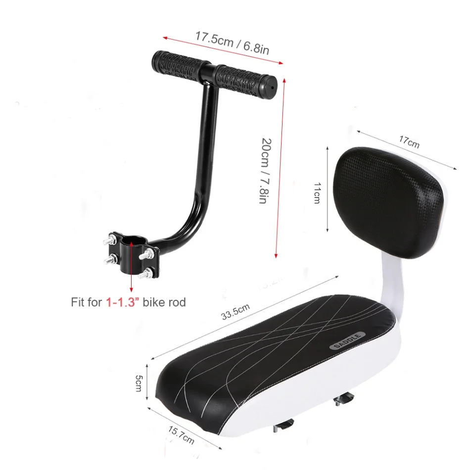 Handle White Saddle Велосипедное заднее сиденье MTB Велосипедное заднее седло велосипедное седло Велосипедное детское сиденье с спинкой из искусственной кожи подушка для велосипедных частей - Цвет: Handle White Saddle