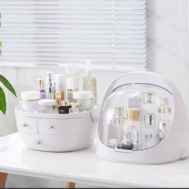 Organizer for Vanity With Lid and Drawers Skincare Make Up Organizers and  Storage Cosmetics Box for Countertop Bathroom,White - AliExpress