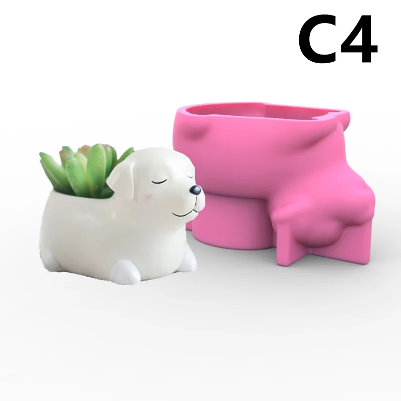 

Silicone Mold Dog Potted Plant DIY Resin Keychain Pendant Epoxy Resin Molds For Jewelry Making Tools Handmade Craft C04