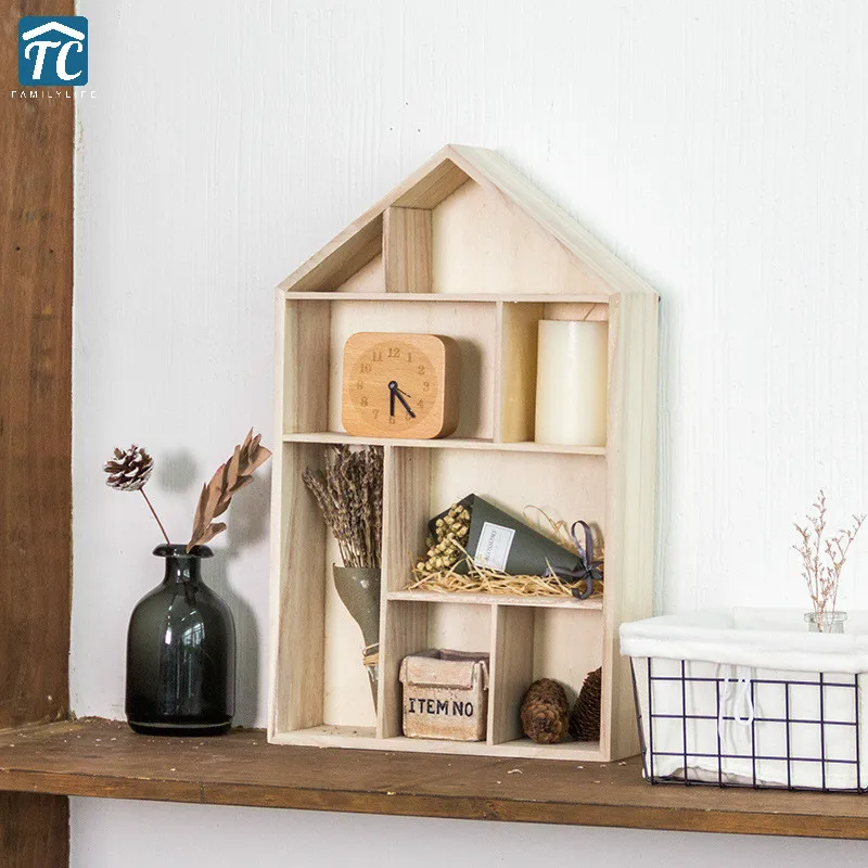 

Nordic Wall Storage Rack Hanging Decorative Shelf Living Room Bedroom Organizer Storage Holders Display Stand Wood Shelves House