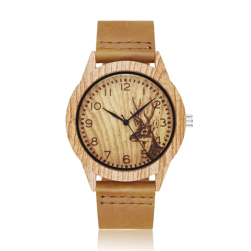 

Gorben Imitation Wooden watch Men Casual Leather Strap Quartz Watch Ladies Clock Gifts Wooden Women Wristwatches