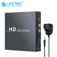 Compatible HDMI eSYNiC avec convertisseur HDMI compatible RCA adaptateur Audio vidéo Composite 3RCA CVBS AV prise en charge 1080P PAL NTSC
