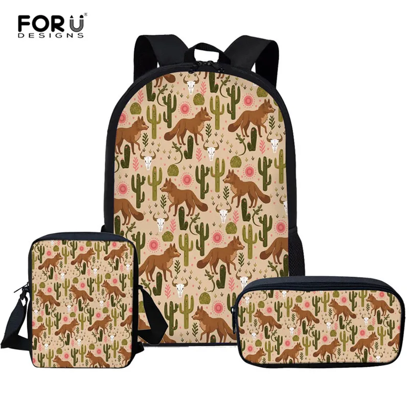 Z3001CEK FORUDESIGNS/рюкзаки С КАКТУСОМ; школьные детские сумки для девочек; детская сумка для начальной школы; школьные сумки; женский рюкзак; Sac Ecolier - Цвет: Z3001CEK