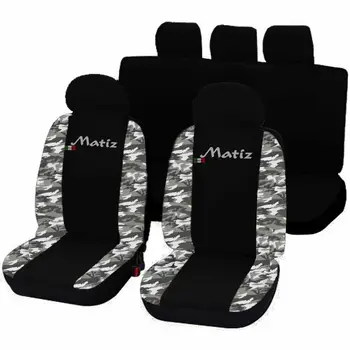 

COPRISEDILI AUTO CHEVROLET MATIZ 5 POSTI FODERE BICOLORE NERO - MIMETICO CHIARO