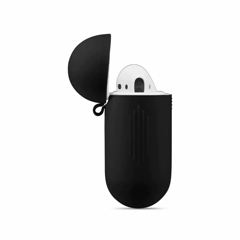 Цвет Мягкая силиконовая гарнитура чехол для AirPods 1/2 зарядка наушников с откидной крышкой