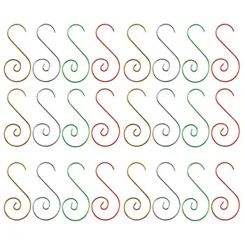 

50Pcs Christmas Wreath Hooks Christmas tree hanging pendant hanger Metal Hanging Hook (Random Color)
