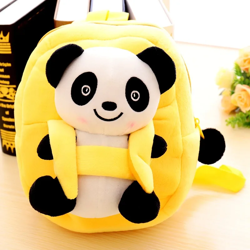 1 шт. Детский Рюкзак Kawaii Panda для путешествий, сумки, маленькие плюшевые игрушки для детей, студенческие игрушки для девочки, мальчика, ребёнка, мягкие куклы, подарок на день рождения - Цвет: yellow