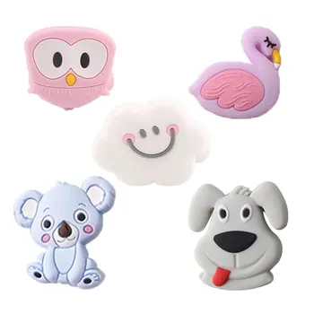 

Bite Bites 2PC Cloud Silicone Beads Baby Teething Cartoon Owl DIY Pacifier Clip Chain BPA Free Food Grade Silicone Baby Teether