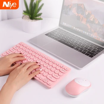 

2.4G Wireless Keyboard and Mouse Round Keycap Mini silent mute Gaming Keyboard Mouse Combo Set For Notebook Laptop Mac PC Office