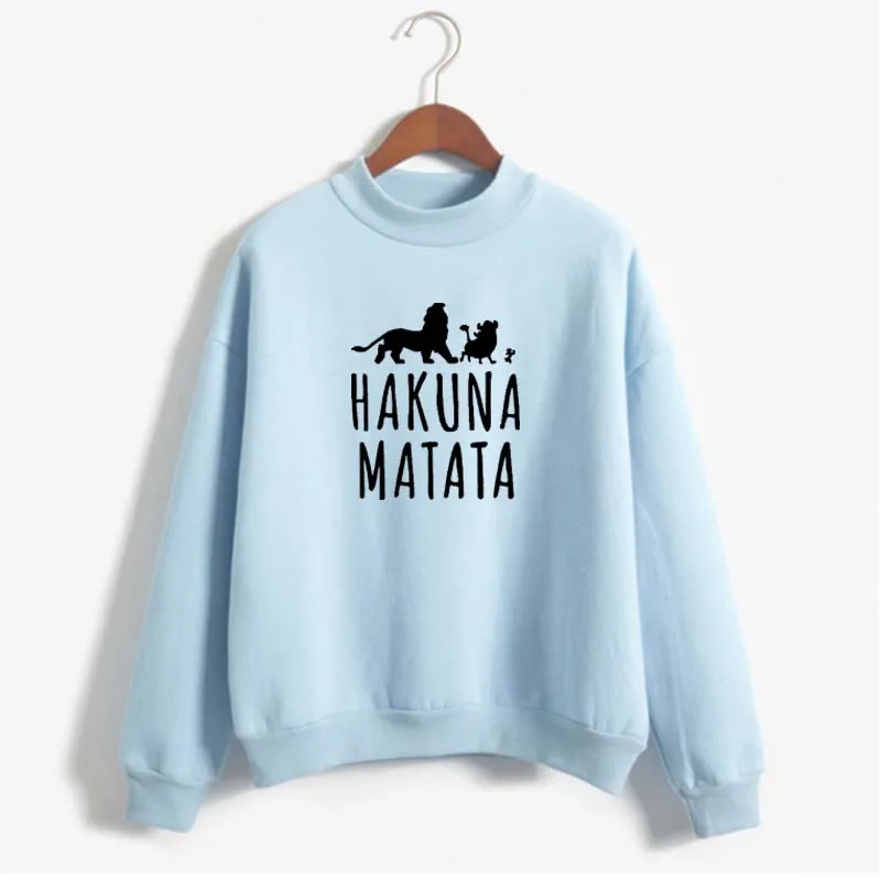 Пуловер «Король Лев Акуна Матата» уличная Толстовка зима осень Ulzzang Kawaii Модные женские толстовки с капюшоном