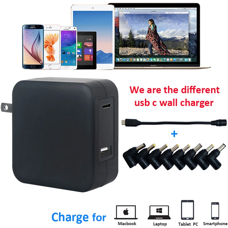 All In 1 Laptop Charger Notebook Adapter With Type-C Type C USB-C Wall For Phone Tablet Macbook Spectre 13 Yoga | Электроника