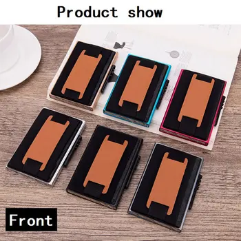 

1 Piece Metal Hot RFID Blocking Card Holder Business ID Card Cases For Men Adhensive Sticker Back Cover Aluminium Card Wallet