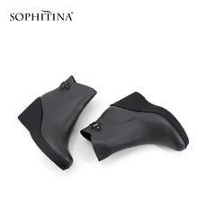 SOPHITINA/Специальный дизайн; ботинки с металлическими украшениями; высокое качество; натуральная кожа; Лидер продаж; женская обувь; ботильоны с круглым носком; PC371