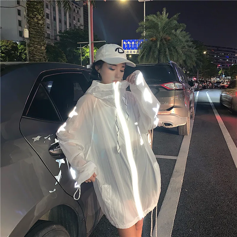 19 Harajuku Nueva Moda Suelta Casual Sudadera Reflectante Luna Estrellas Impreso Con Capucha Proteccion Solar Sudaderas Mujer Sudaderas Con Capucha Y Sudaderas Aliexpress