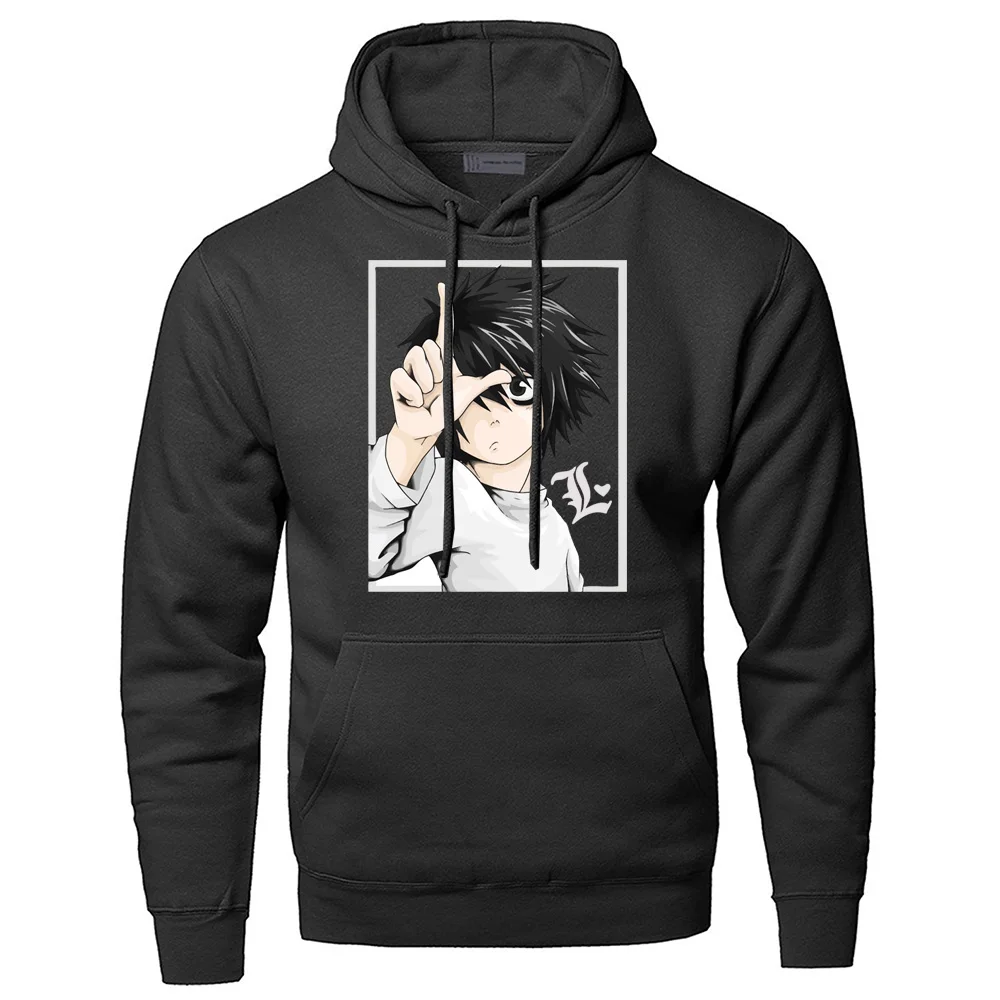 Death Note, мужские толстовки, кофты, японское аниме, с капюшоном, уличная одежда, зимний флисовый теплый пуловер, толстовка, мужская толстовка с капюшоном