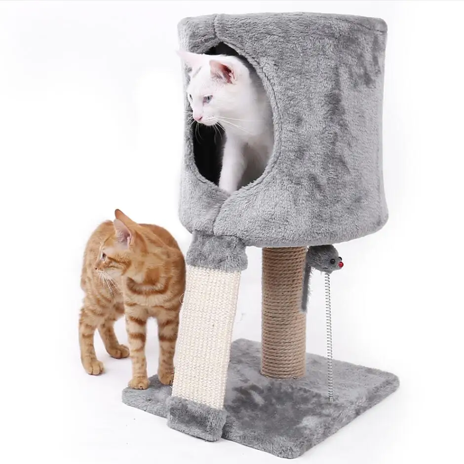 AMT0003GY Domestic Delivery Cat Tree Condo House Scratcher Funny Scratching Post Climbing Tree Toy for Cats Kitten Activity Pet House Nest - Цвет: AMT0003GY