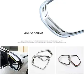 

ABS Chrome Car Side Door Rearview Mirror Eyebrow Frame Cover Trim 2-Pack
