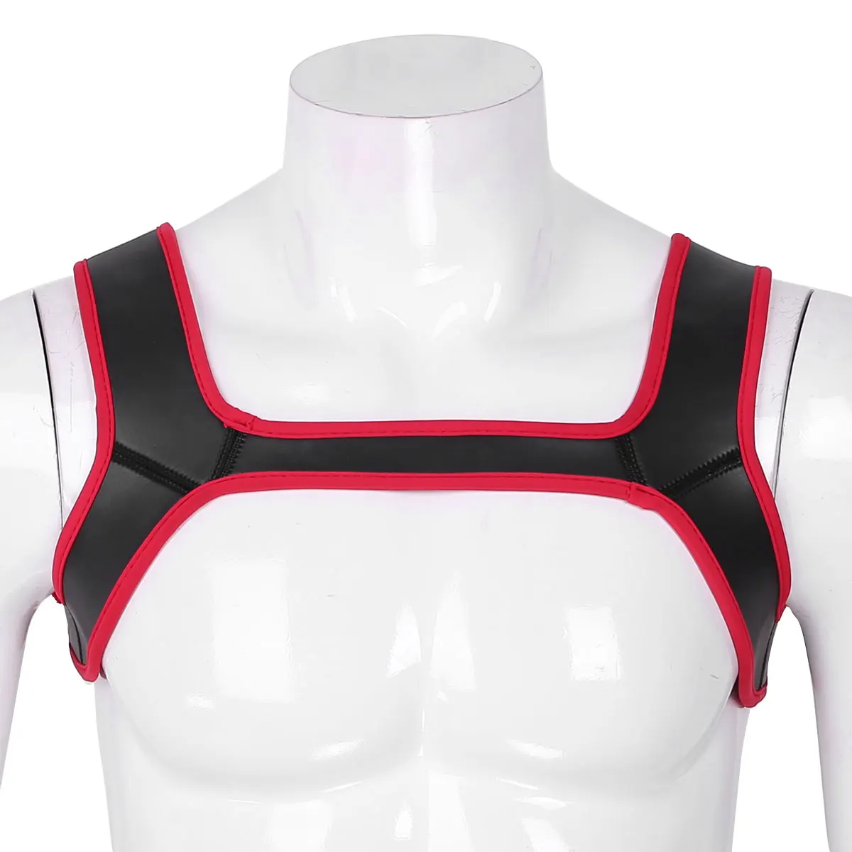 Men Chest Harness Belt Sexy Chest Neoprene Double Shoulder Wide Straps Muscles Harness Club Party Costume Accessories Strap