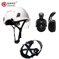 Casque de sécurité avec lunettes, protège oreilles et doublure, casque moto de qualité ABS, capuchon de protection pour le travail en extérieur 