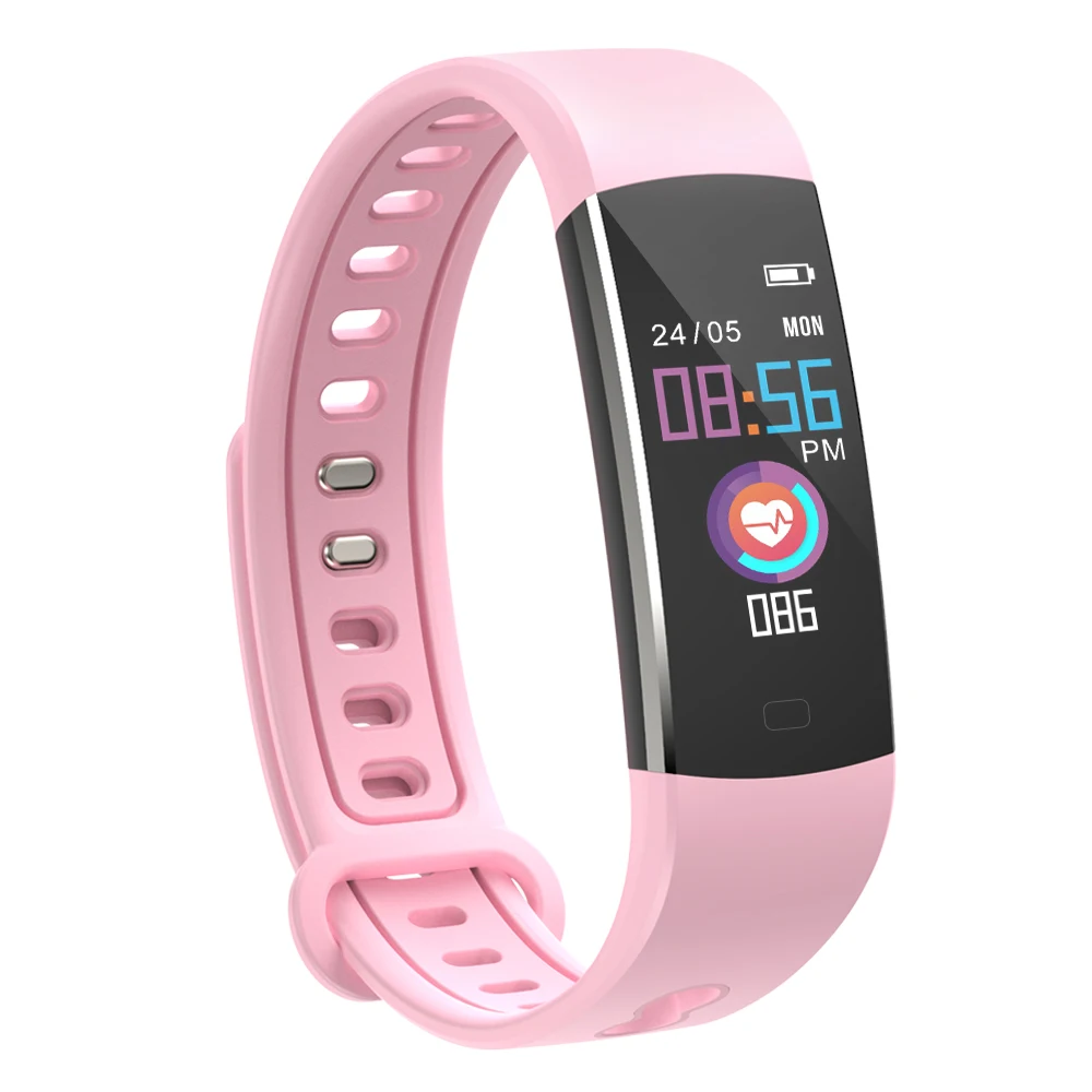 pink BingoFit Relojes Para Mujer фитнес-браслет с измерением давления, трекер активности, женские светодиодные часы, монитор температуры, браслет - Цвет: pink